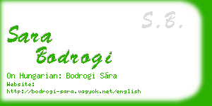 sara bodrogi business card